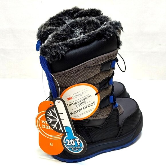 Wonder Nation Toddler Kids Mid-Calf Bungee Winter Boots -20°F Temp Rated Size 6 - Picture 6 of 10
